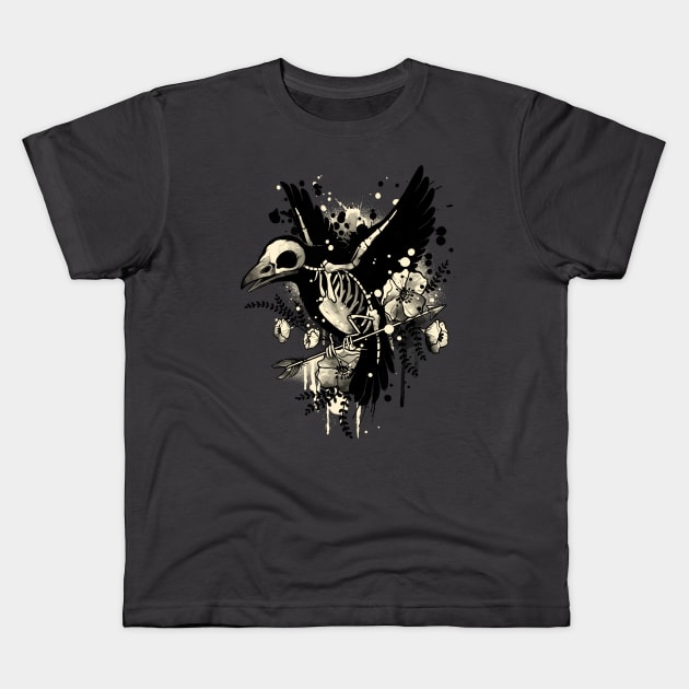 Raven bones Kids T-Shirt by NemiMakeit